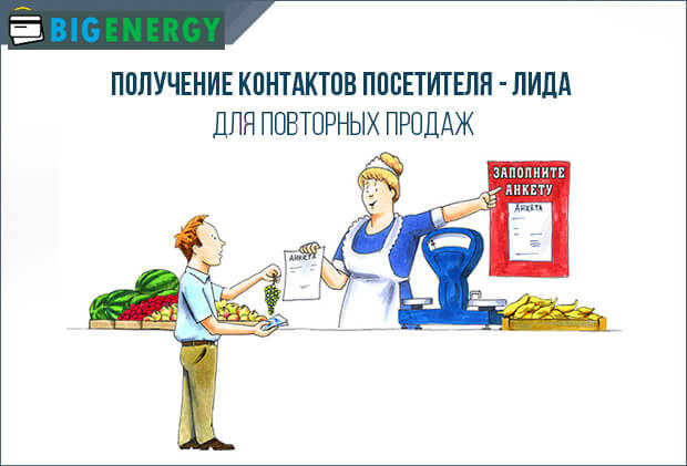 Отримання контактів відвідувача ліди