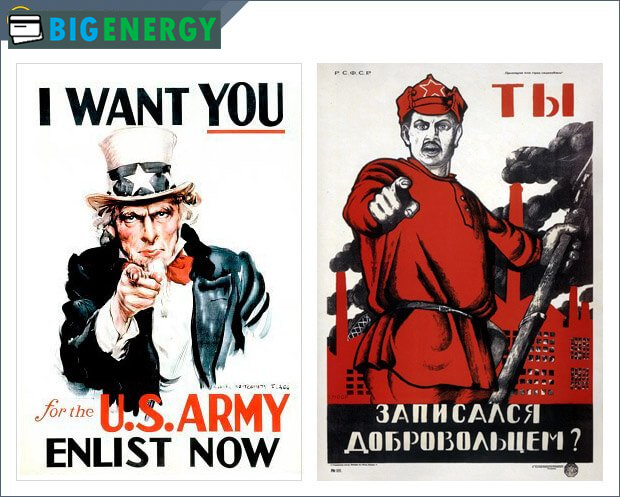 Рекламні ретро-плакати американський і радянський