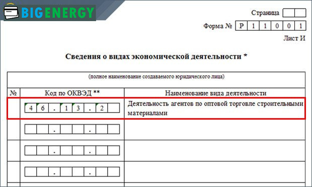 Форма Р 11001 заповнена